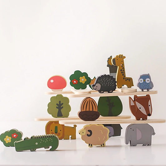 Montessori Wooden Animal Stacking Block