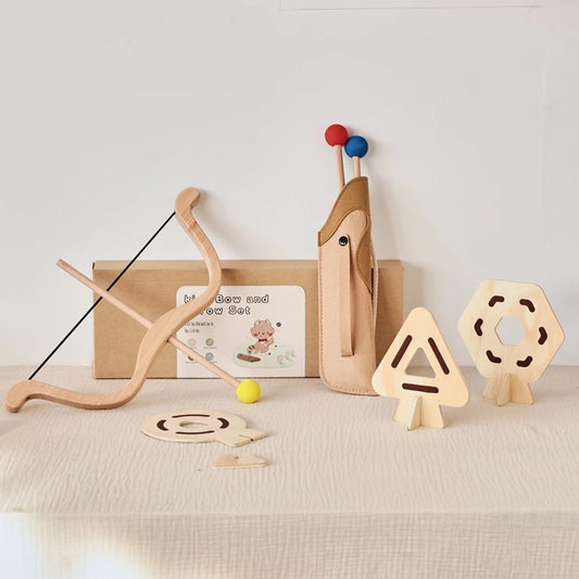 wooden archery kit containing 5 pieces