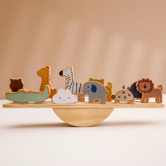 balance board kids toy against beige background