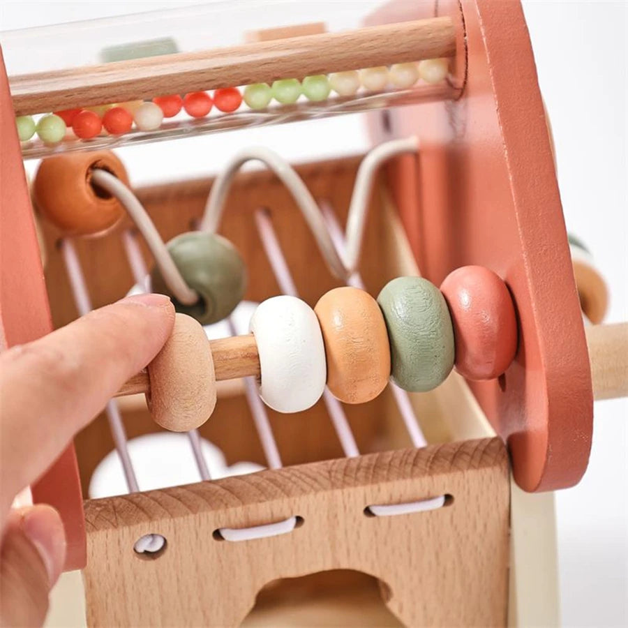 beads of mushroom toy close up image 