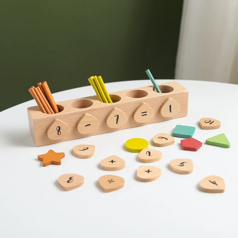 maths wooden toy for children with counting sticks 