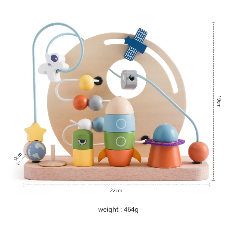 size of space wooden aviation toy