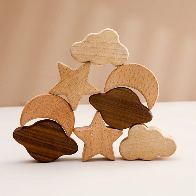 star blocks for balance and threading toy 