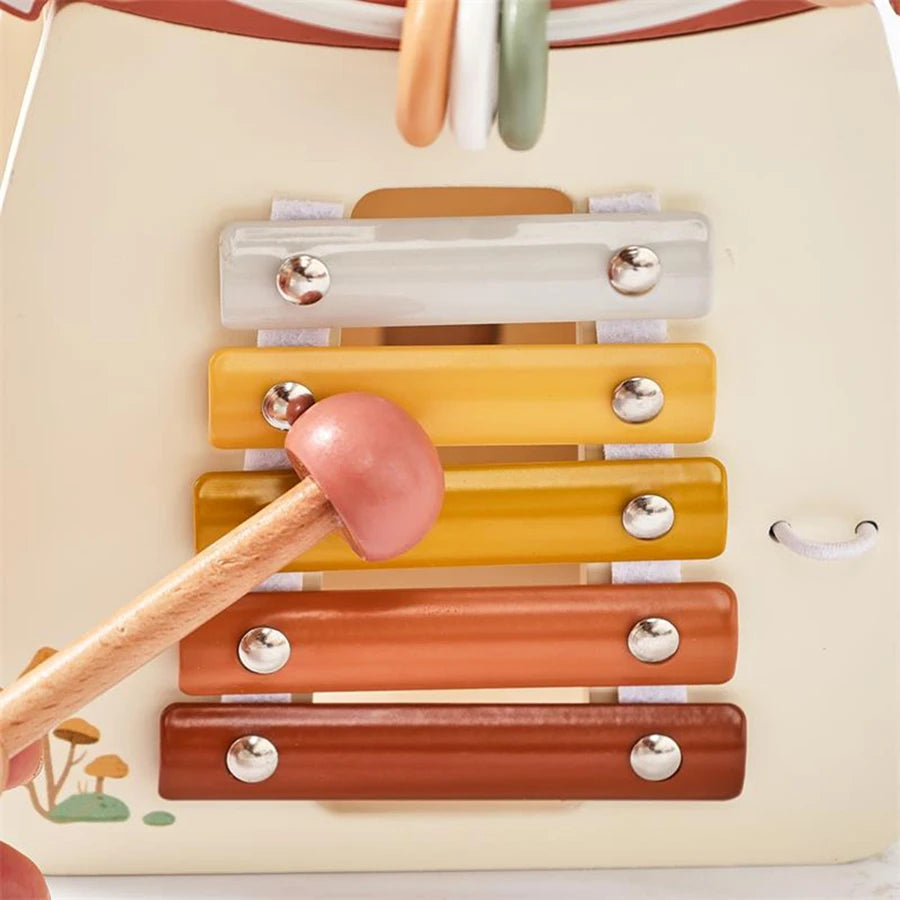 xylophone close up on mushroom toy 